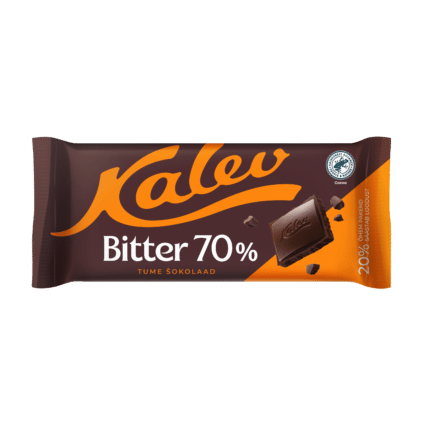 Image of: Kalev Bitter 70% tume šokolaad 100g x 15