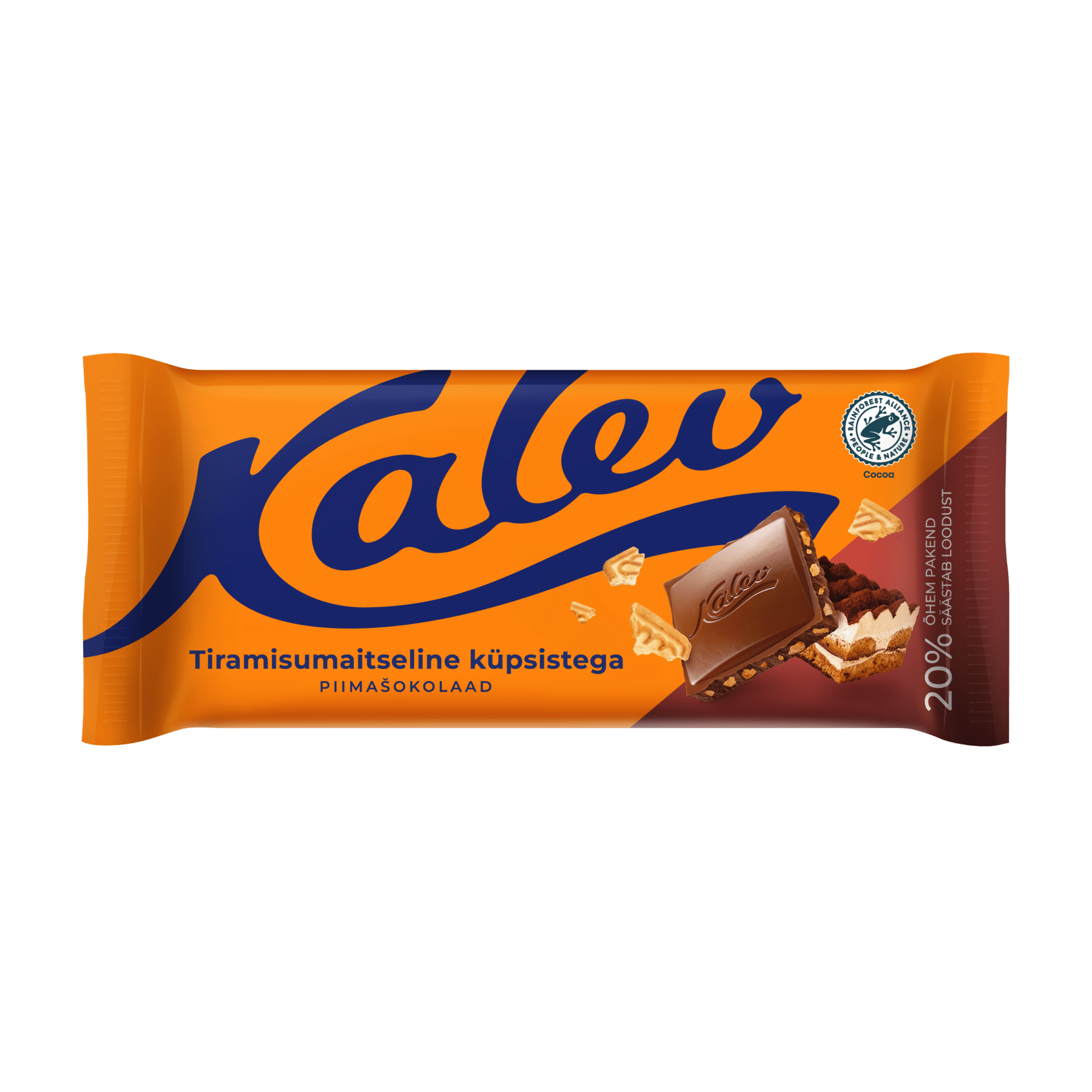 Image of: Kalev tiramisumaitseline piimašokolaad küpsisega 100g x 13