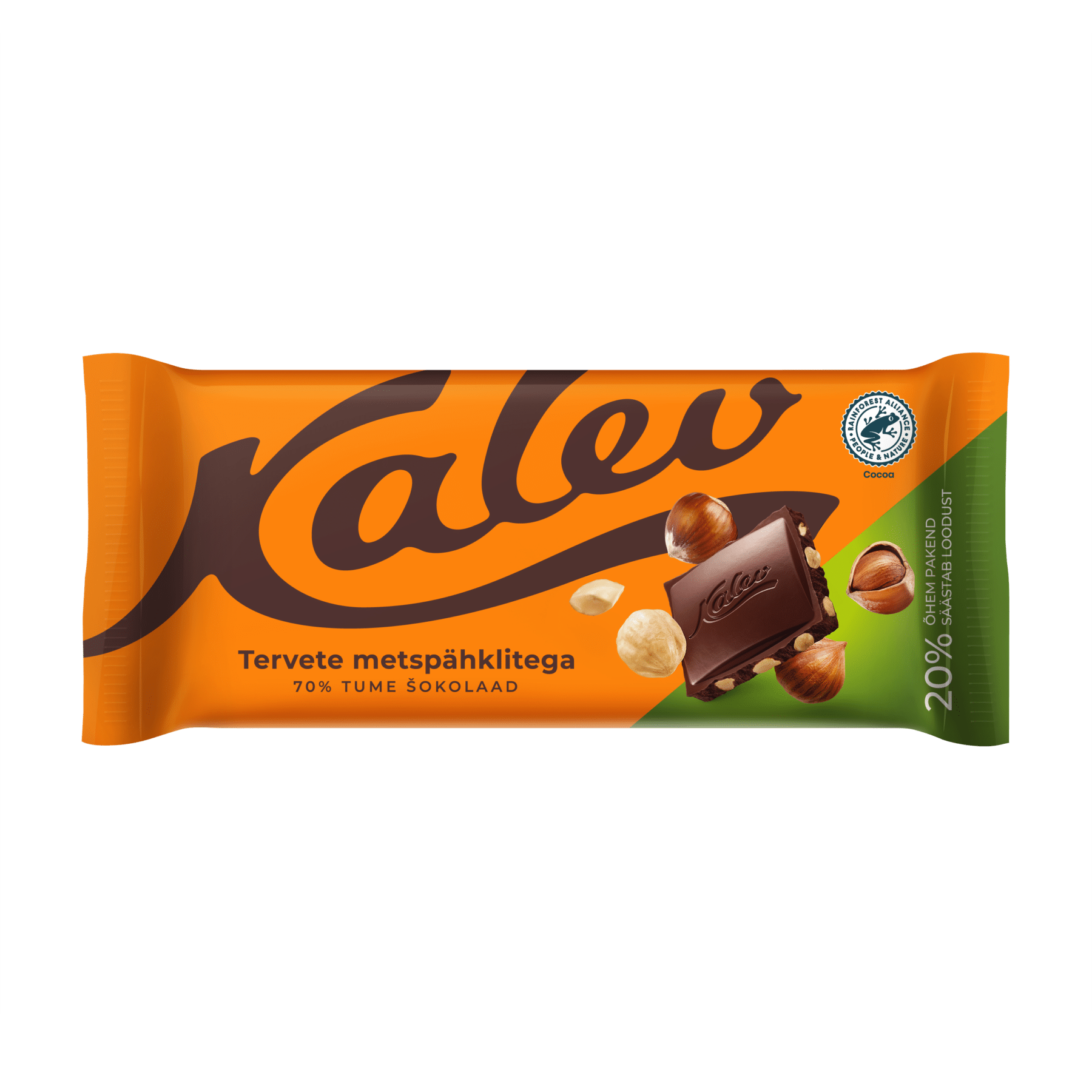 Image of: Kalev tume šokolaad tervete metspähklitega 100g x 11