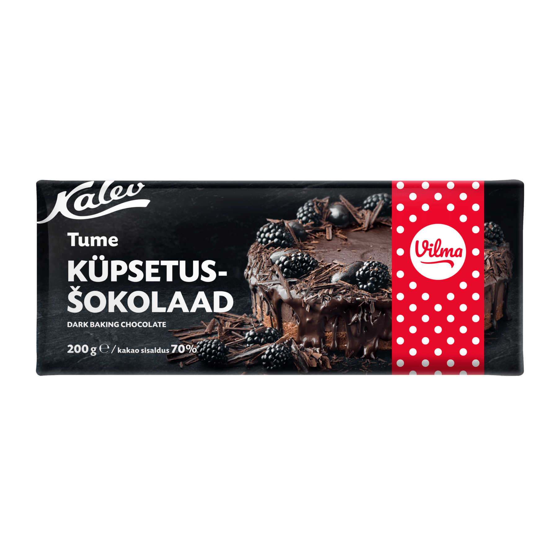 Image of: Kalev Vilma küpsetusšokolaad tume 70% 200g x 9