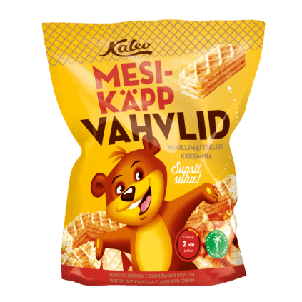 Image of: Mesikäpp vanillimaitselise kreemiga vahvlid 250g x 25