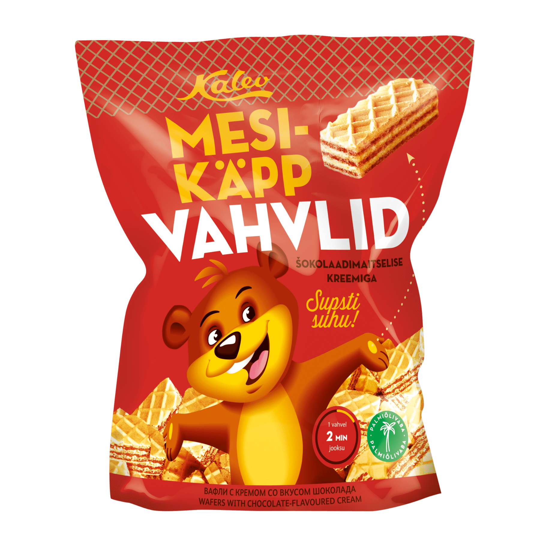 Image of: Mesikäpp šokolaadimaitselise kreemiga vahvlid 250g x 25