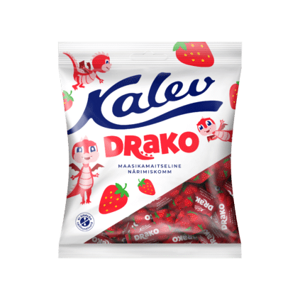 Image of: Kalev Drako maasikamaitselised närimiskommid 110g x 27