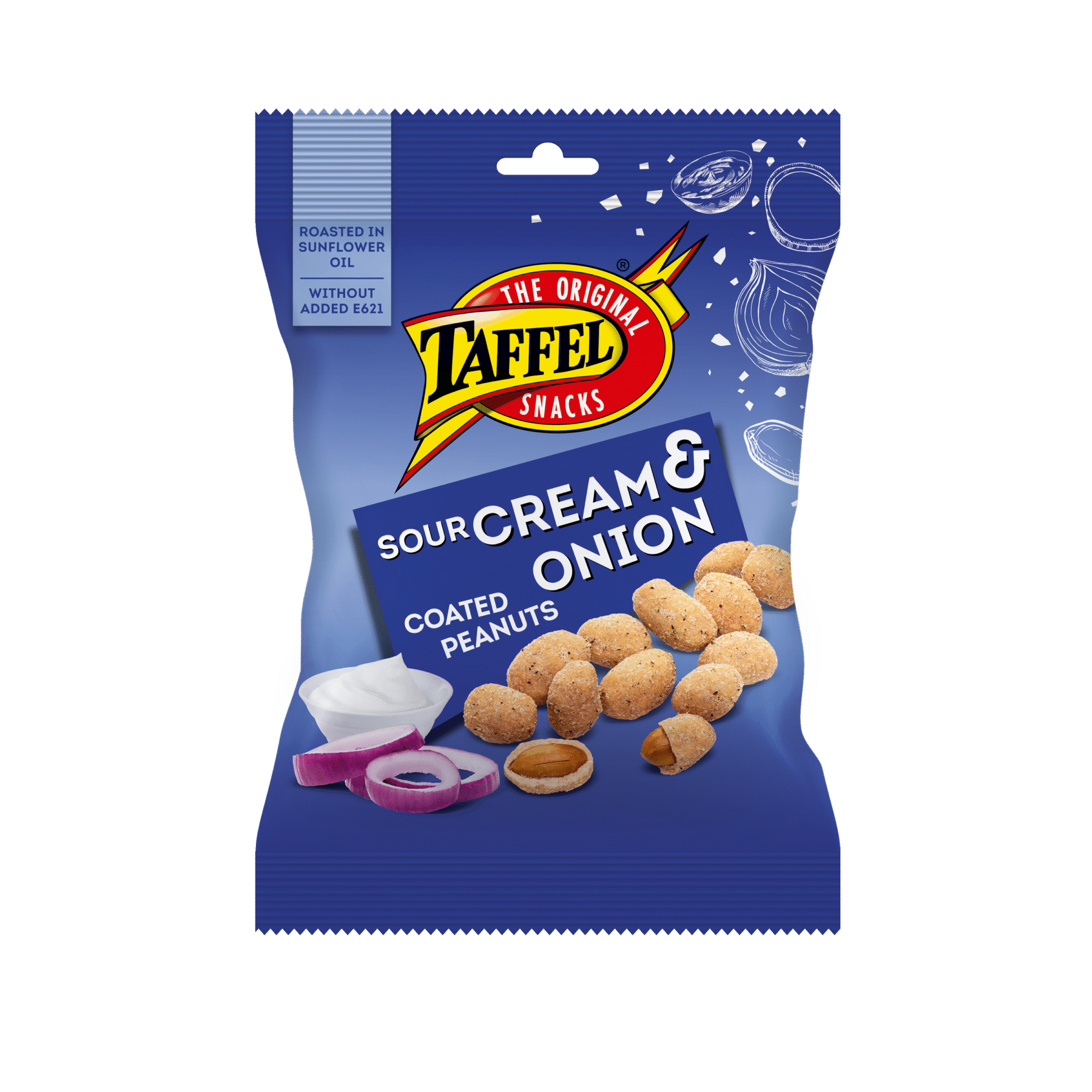 Tootepilt tootele Taffel hapukoore-sibulamaitselised kaetud maapähklid 140g x 11