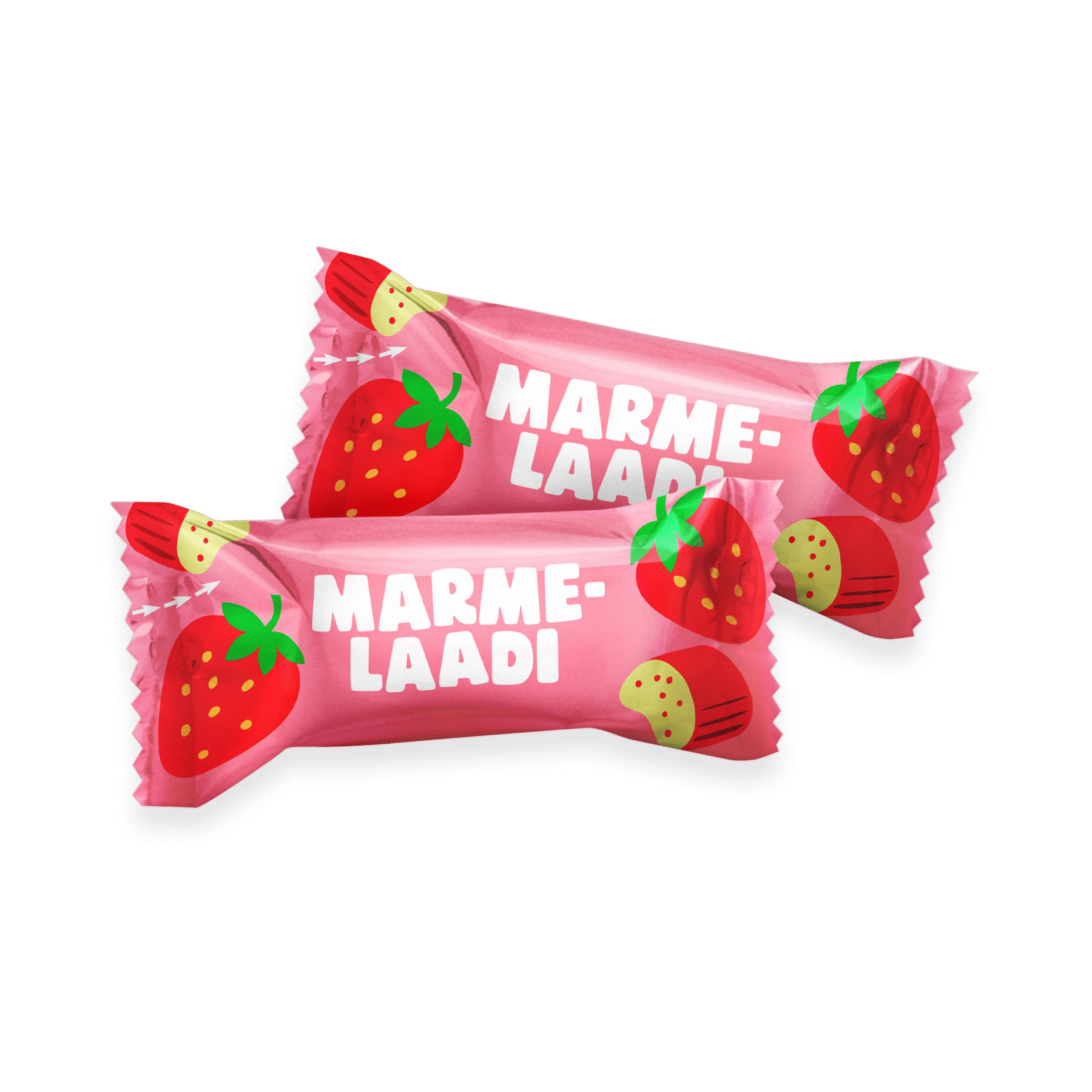 Tootepilt tootele Kalev maasika-rabarberimaitseline marmelaadikomm kaalu 1kg x 6