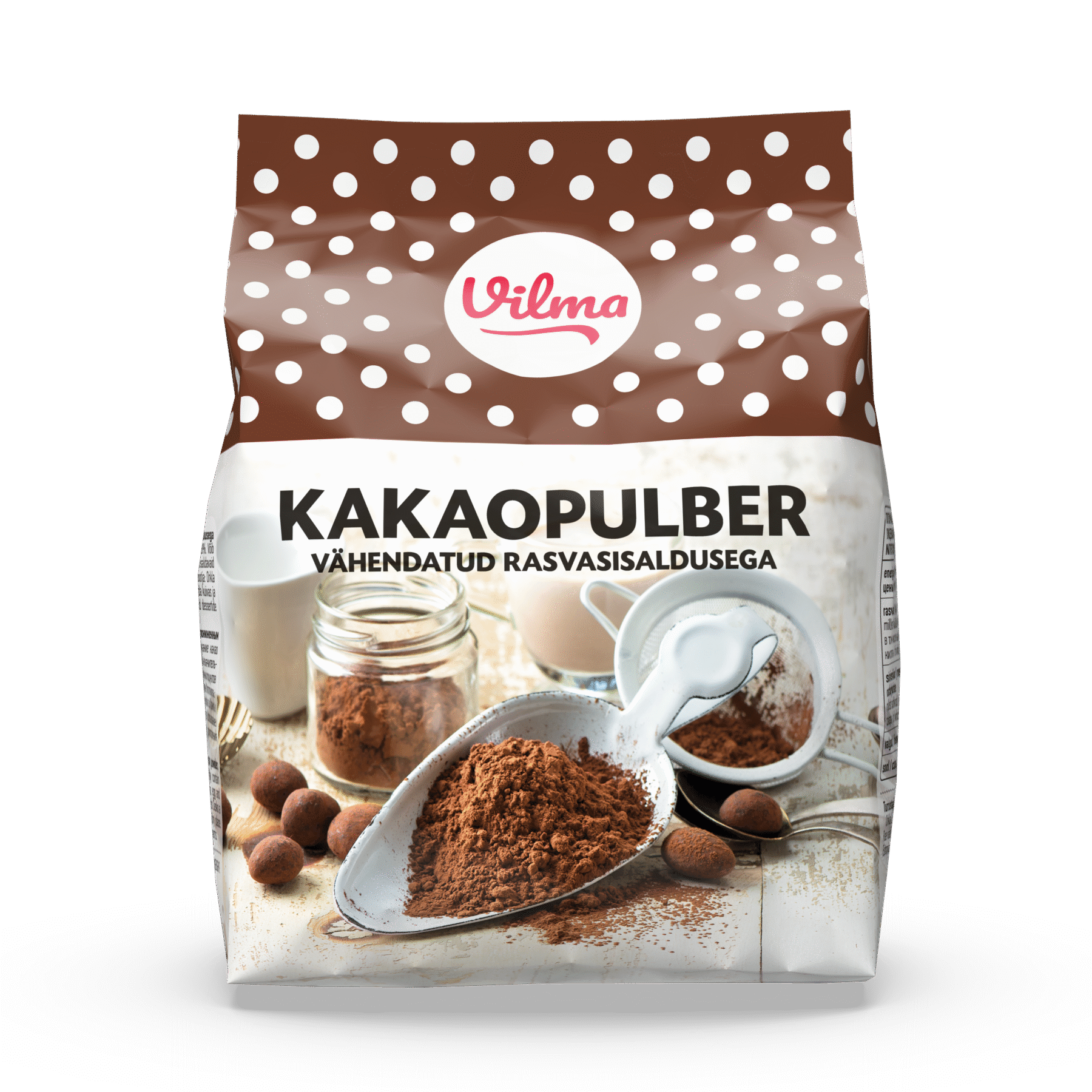 Tootepilt tootele Vilma vähendatud rasvasisaldusega kakaopulber 150g x 16