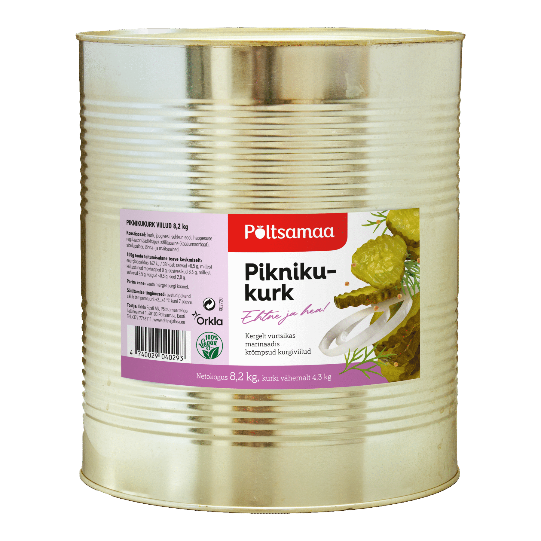 Tootepilt tootele Põltsamaa Piknikukurk (viilud) 8.2kg x 1