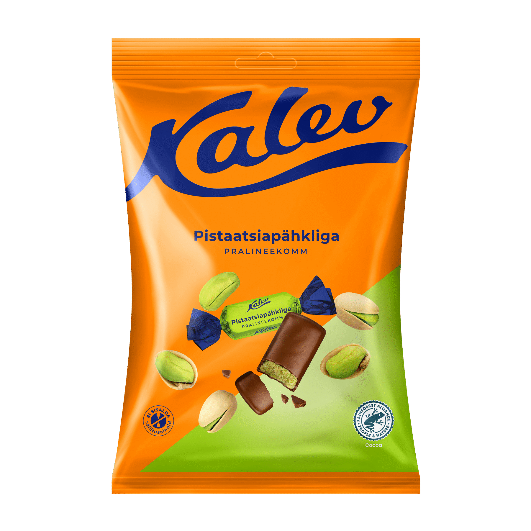Tootepilt tootele Kalev pralineekommid pistaatsiapähkliga 175g x 21