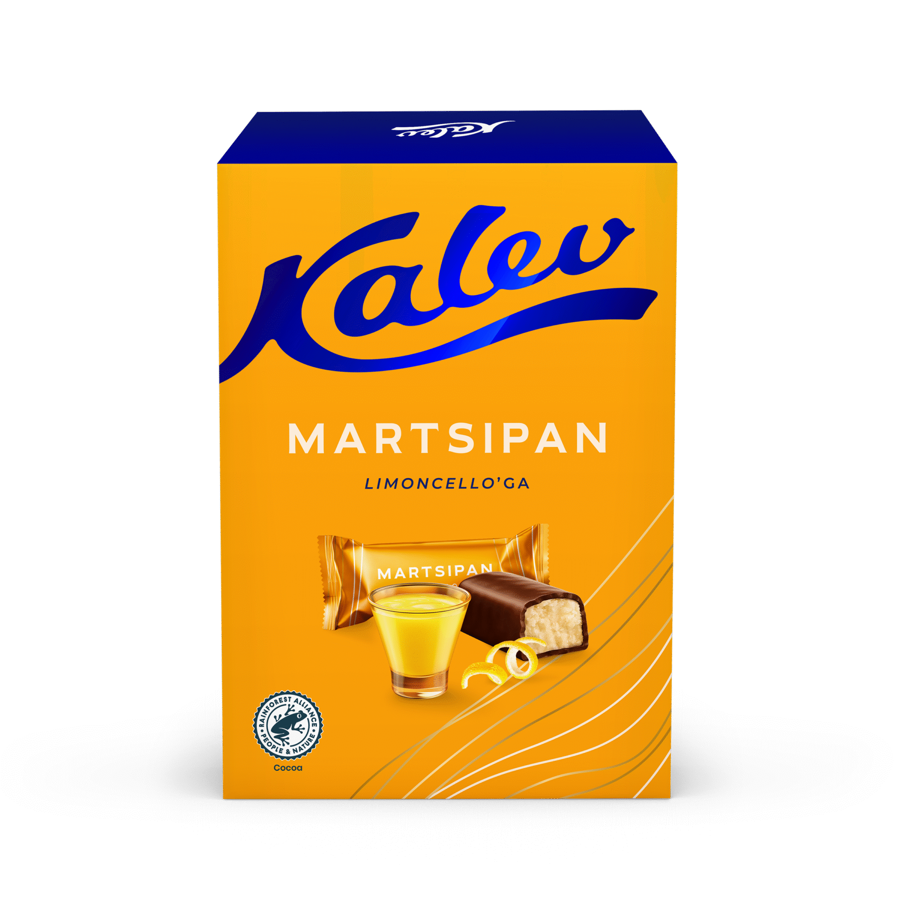 Tootepilt tootele Kalev Limoncello likööriga martsipanikommid 150g x 16