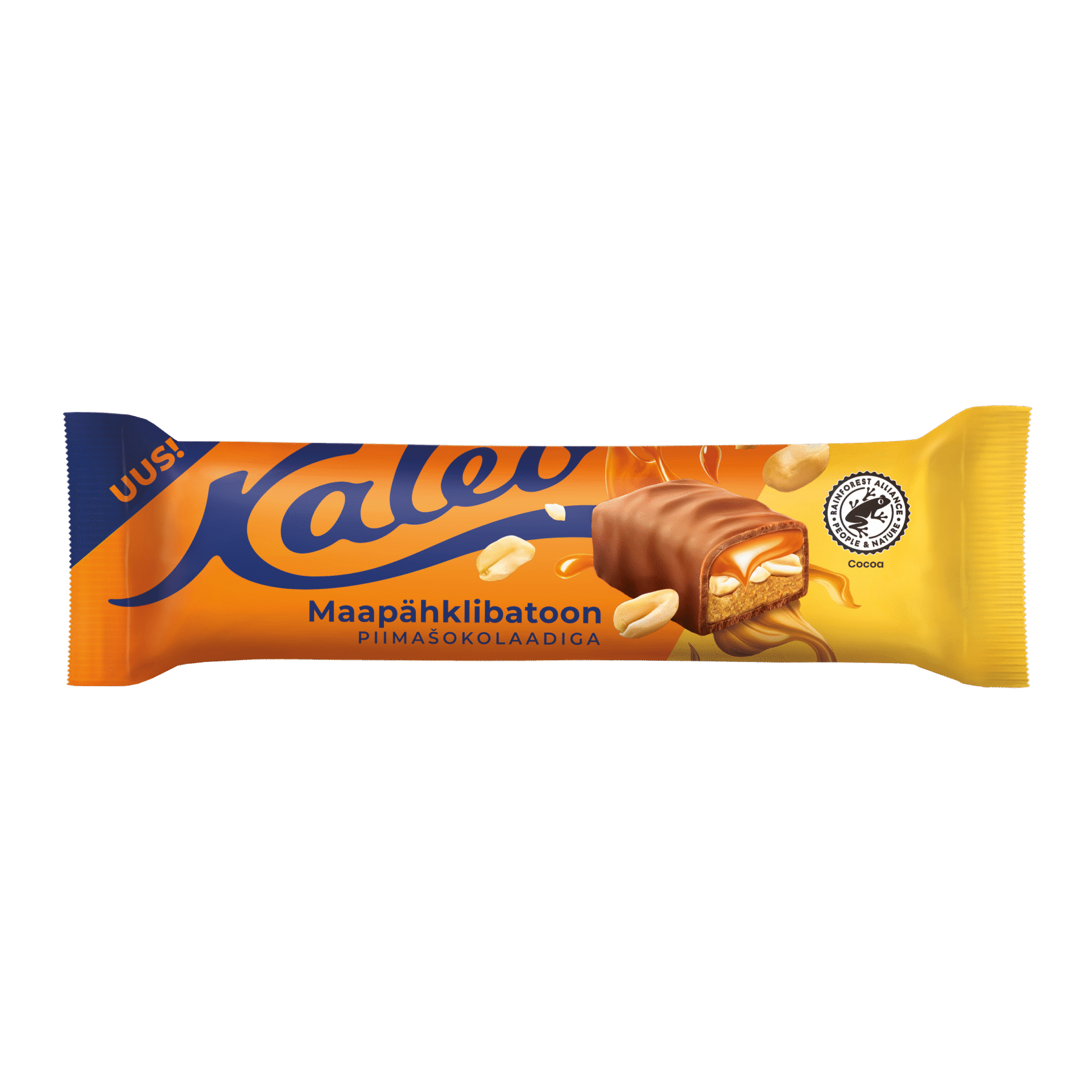 Tootepilt tootele Kalev maapähklibatoon karamelliga piimašokolaadis 50g x 15