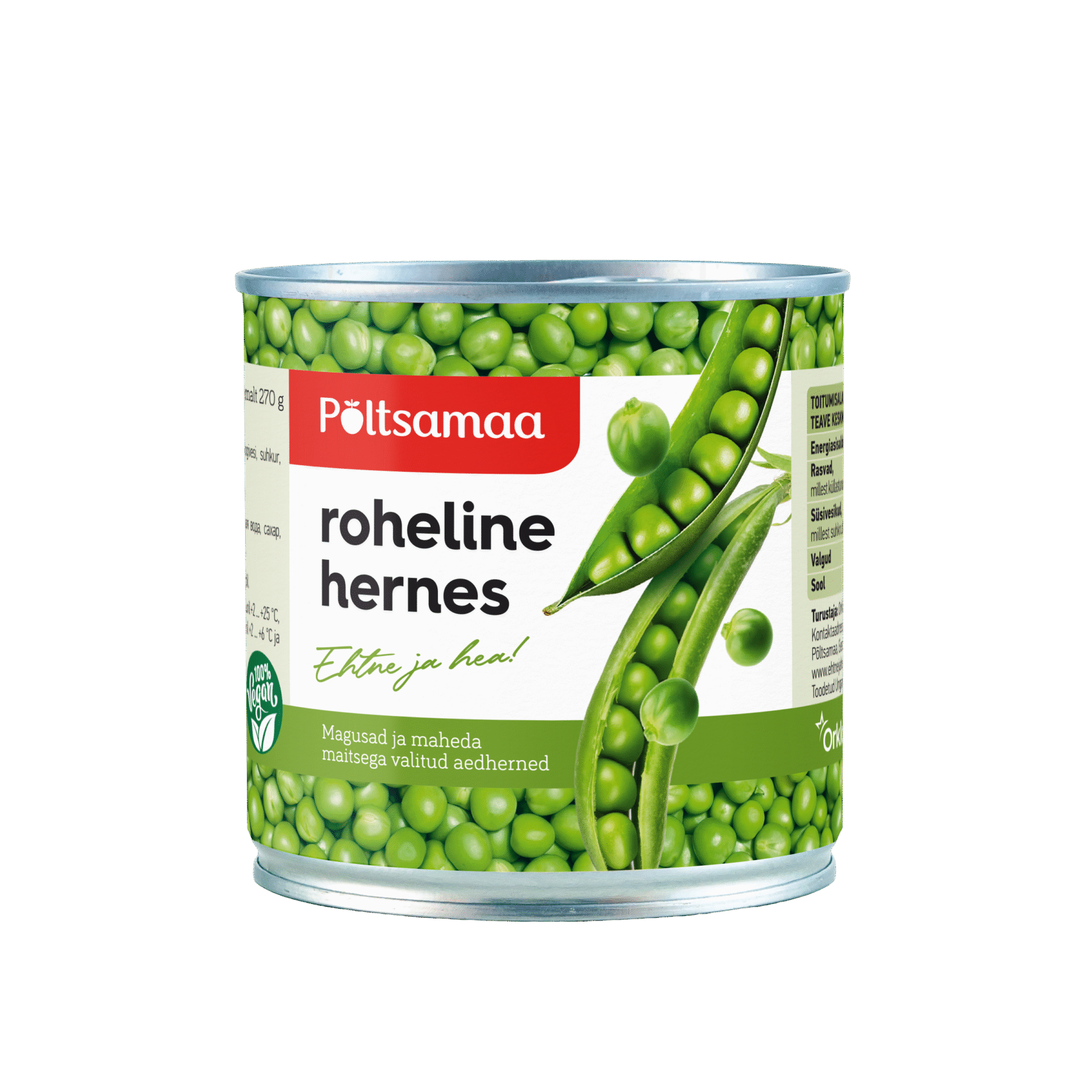 Tootepilt tootele Põltsamaa Rohelised herned 400g x 10