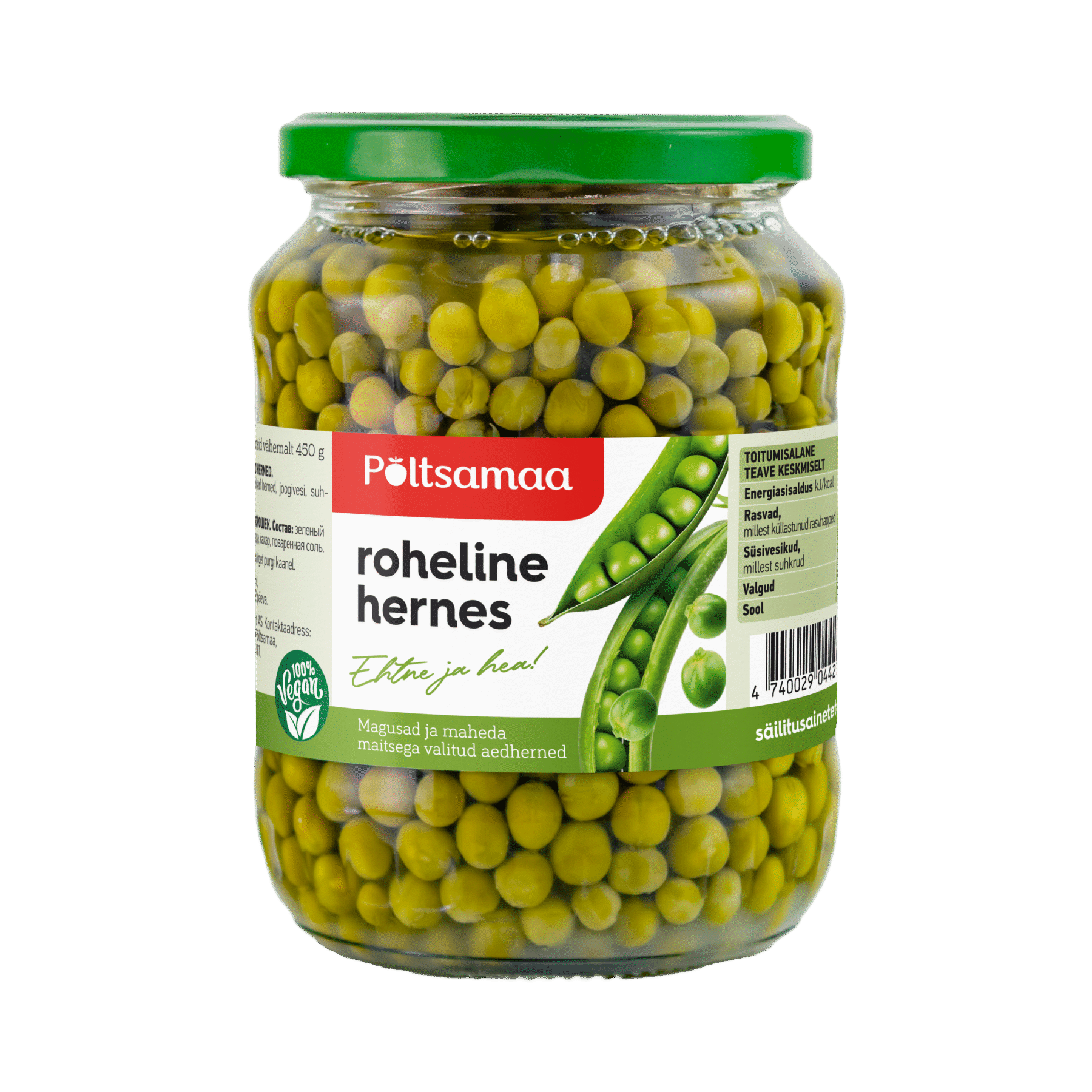 Tootepilt tootele Põltsamaa Rohelised Herned 690g x 8