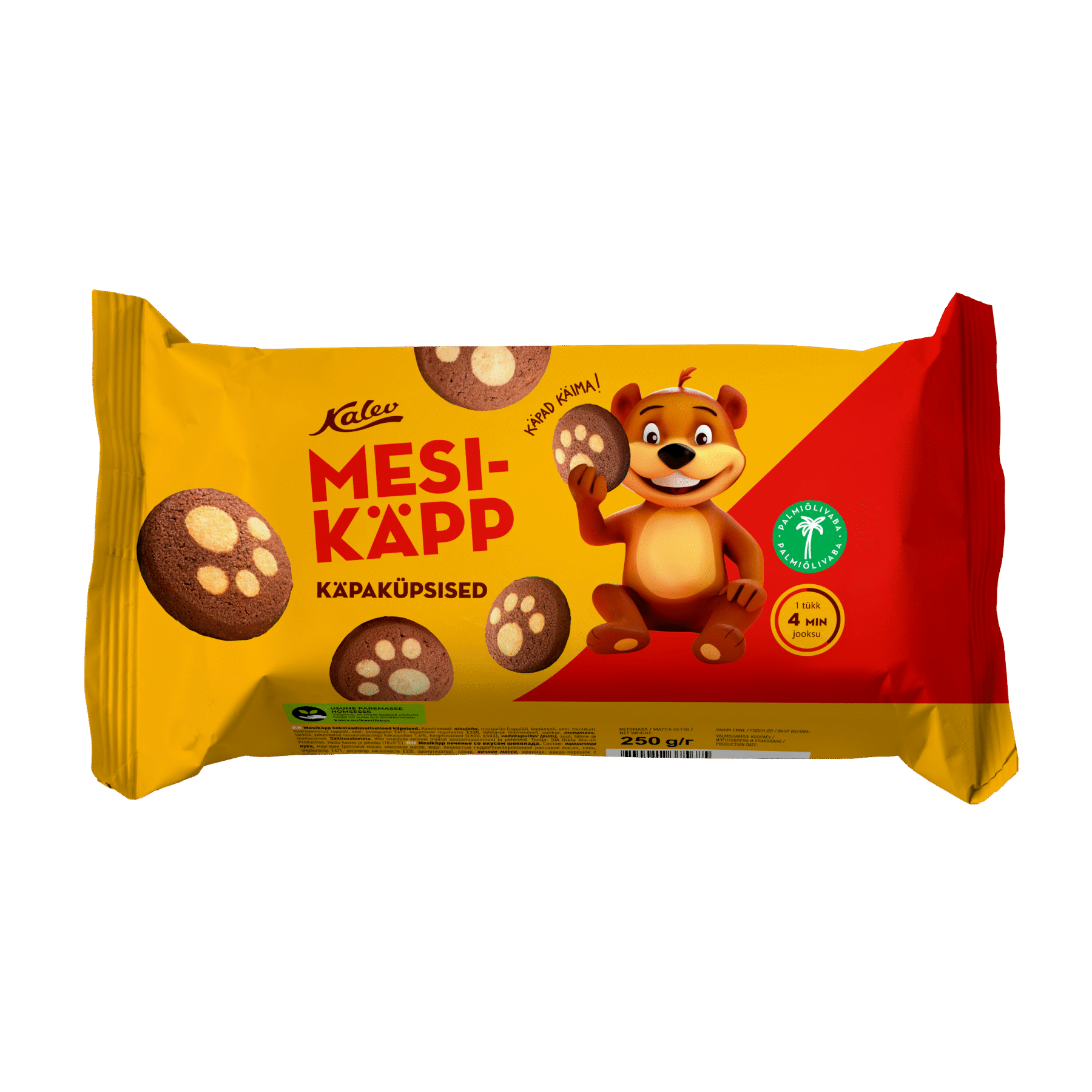 Tootepilt tootele Mesikäpp kakaomaitselised Käpaküpsised 250g x 8