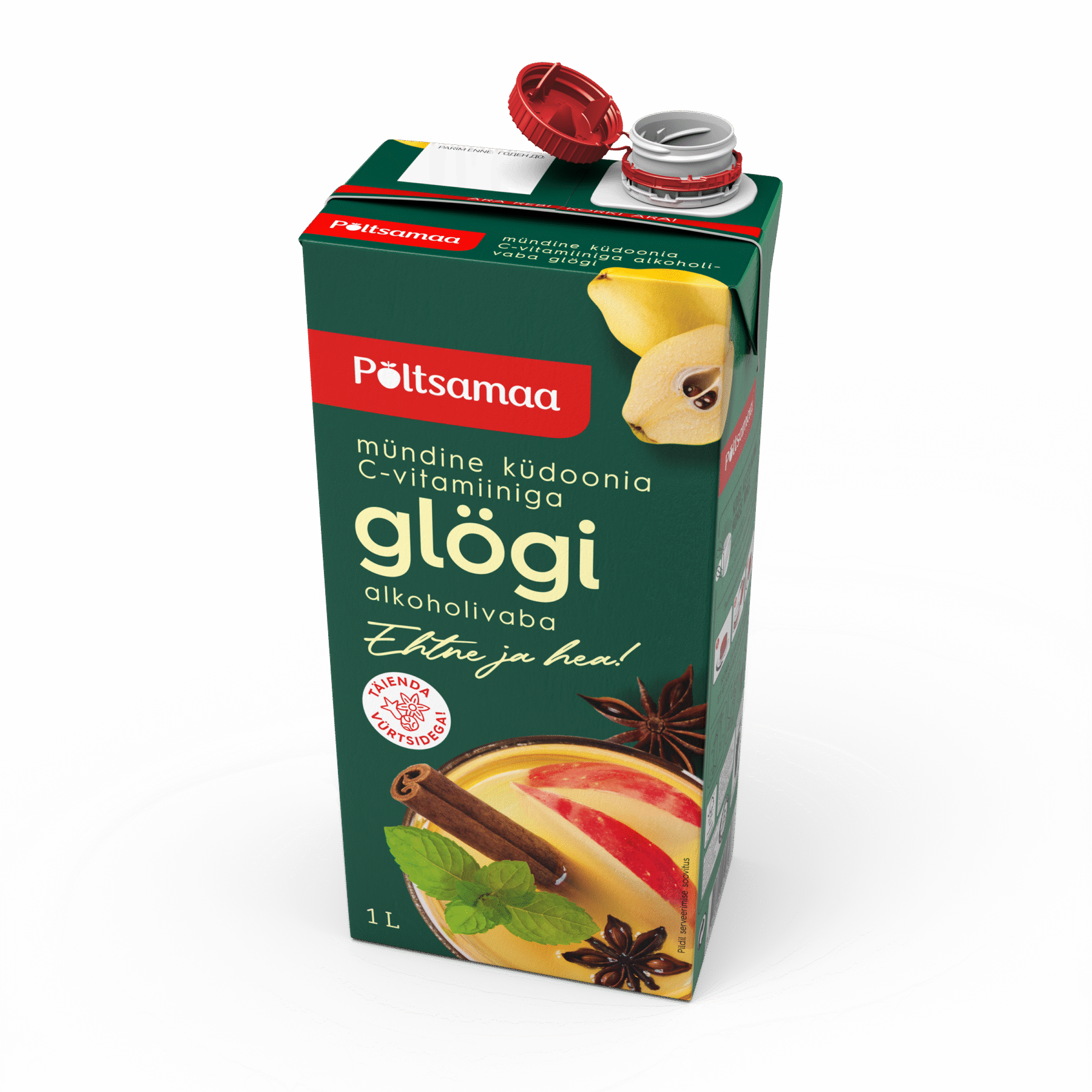 Tootepilt tootele Põltsamaa Mündine Küdoonia Alkoholivaba Glögi C-vitamiiniga 1L x 12