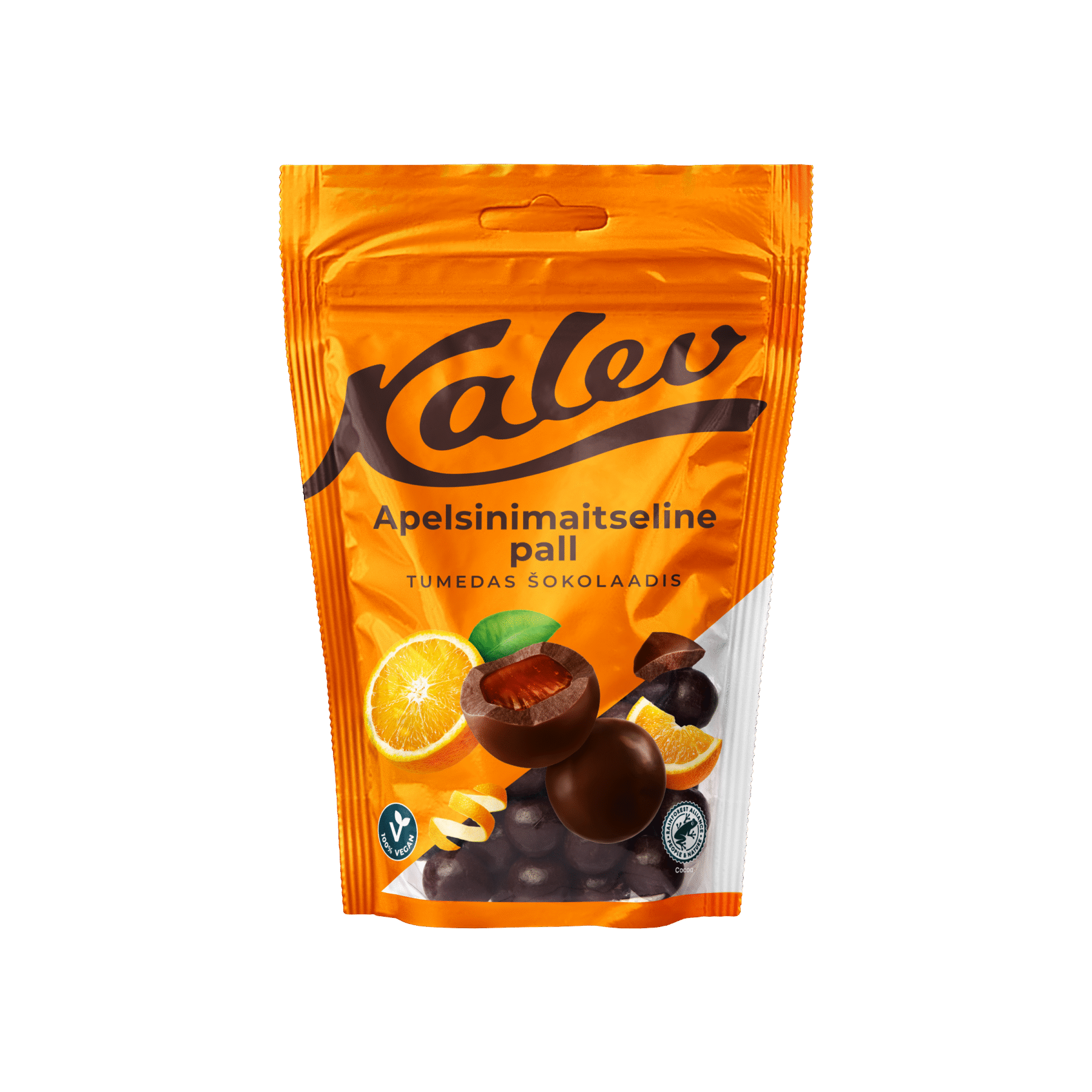 Tootepilt tootele Kalev apelsinimaitseline pall tumedas šokolaadis 140g x 18