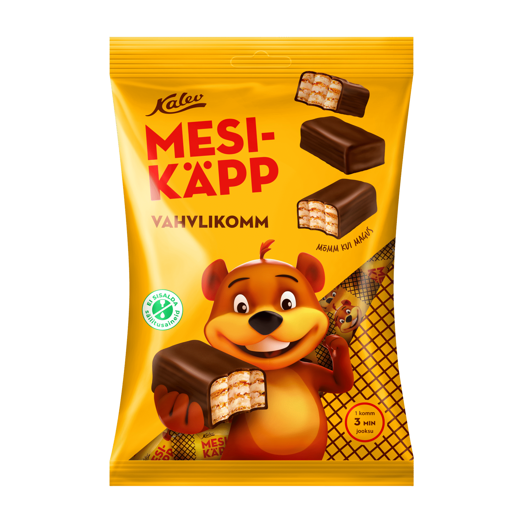 Tootepilt tootele Mesikäpp vahvlikommid pralineekreemiga 150g x 15