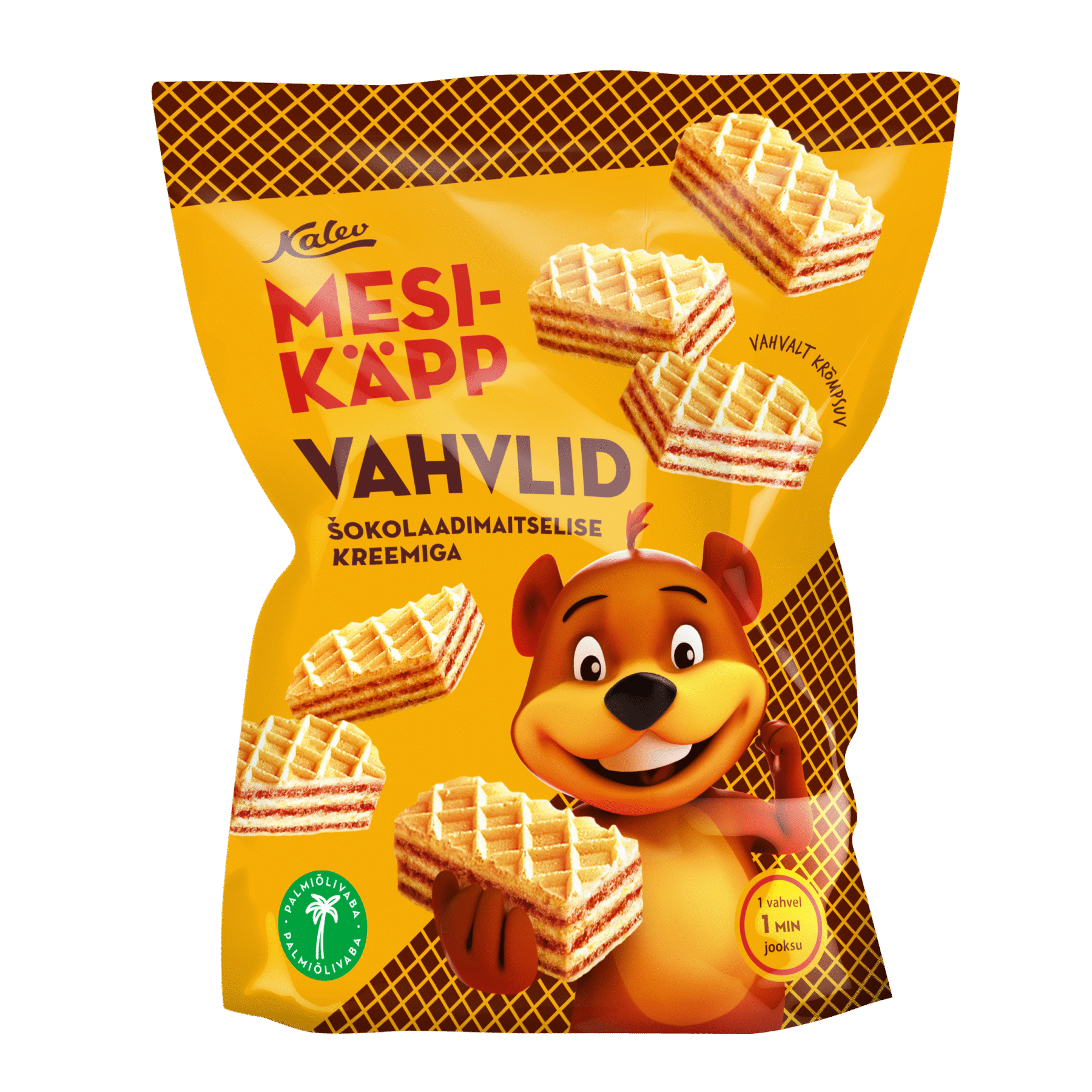 Tootepilt tootele Mesikäpp šokolaadimaitselise kreemiga vahvlid 250g x 12