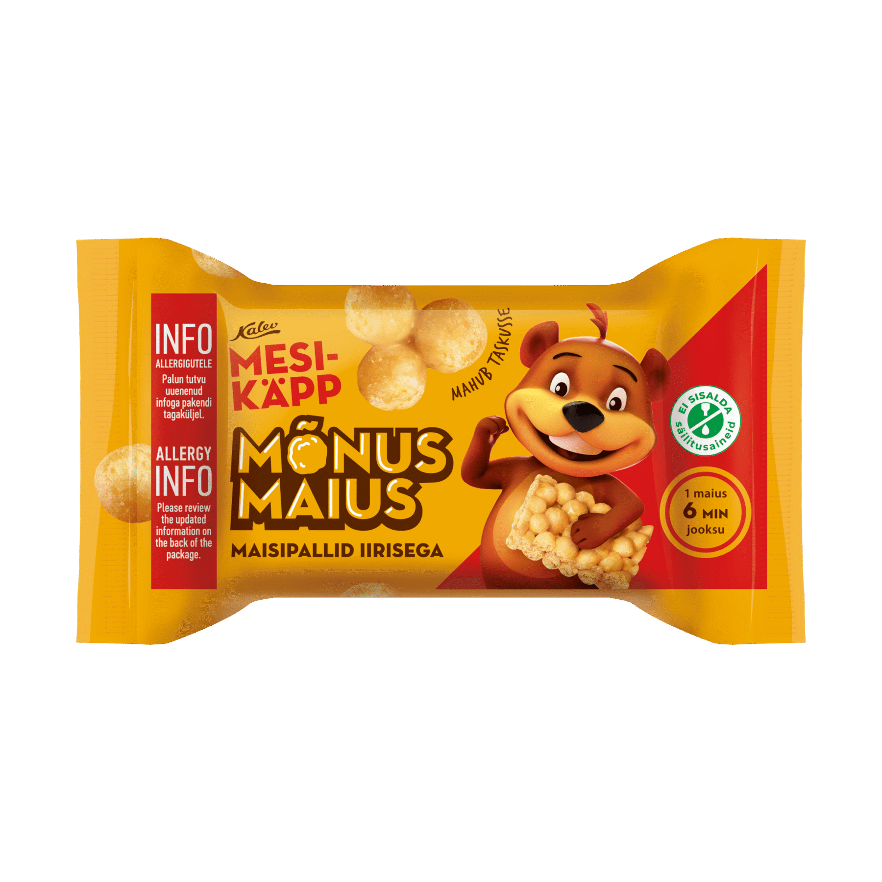 Tootepilt tootele Mesikäpp Mõnus Maius maisipallid iirisega 25g x 20