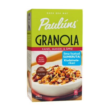 Paulúns Krõbe Granola kaneeli ja õunaga 450g x 8