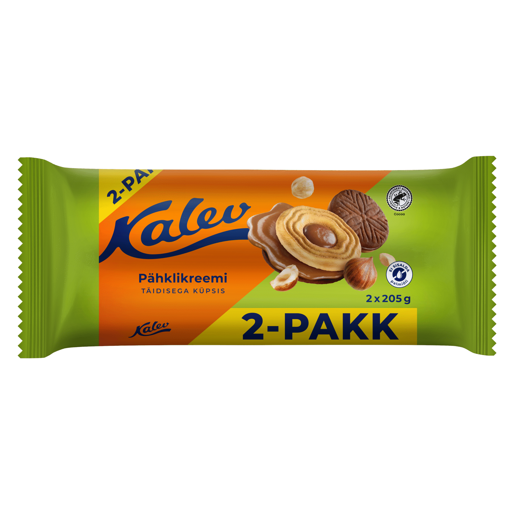 Kalev pähklikreemi täidisega küpsis 2-pakk 410g x 12