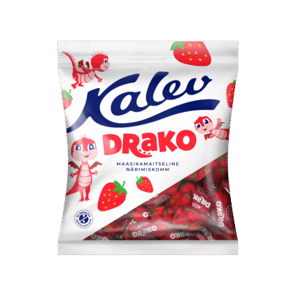 Kalev Drako maasikamaitselised närimiskommid 110g x 27