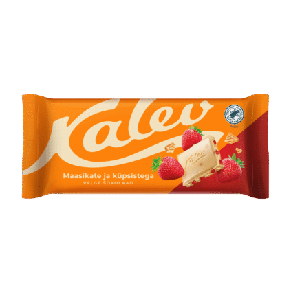 Kalev белый шоколад c клубникой и печеньем 100г x 13