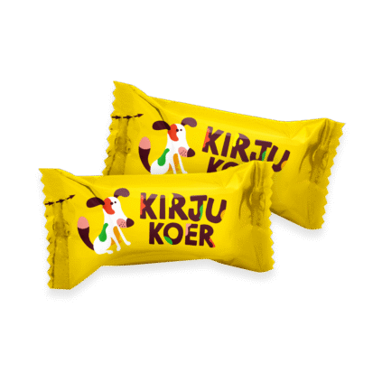 Kirju koer küpsise ja marmelaadiga kakaobatoonike kaalu 1kg x 6