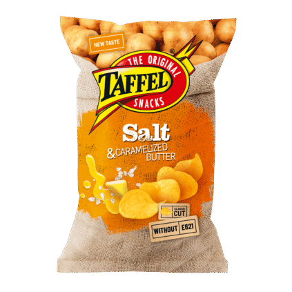 Taffel soola ja karamelliseeritud või maitselised siledad kartulilaastud 180g x 18