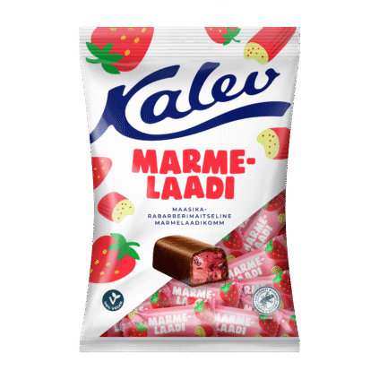 Kalev maasika-rabarberimaitselised marmelaadikommid 175g x 21