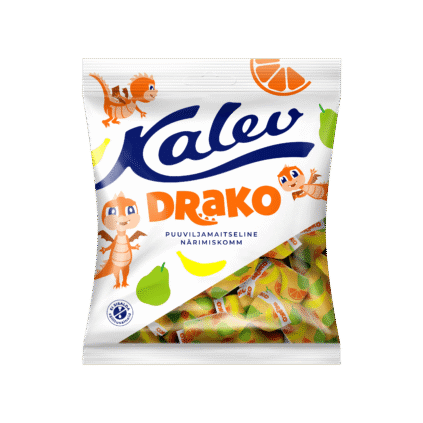 Kalev Drako жевательные конфеты с фруктовым вкусом 110г x 27