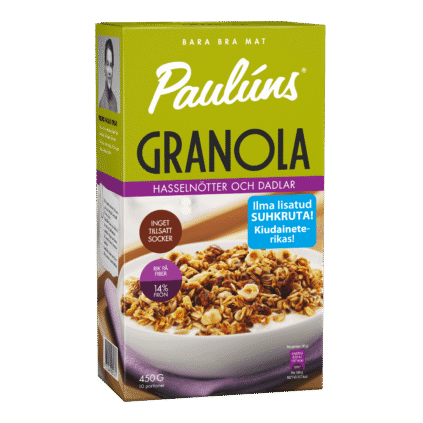 Хрустящая гранола с фундуком и финиками Paulúns 450г x 8