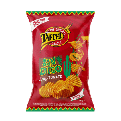 Taffel San Diego vürtsika tomati maitselised kartulilaastud 180g x 18