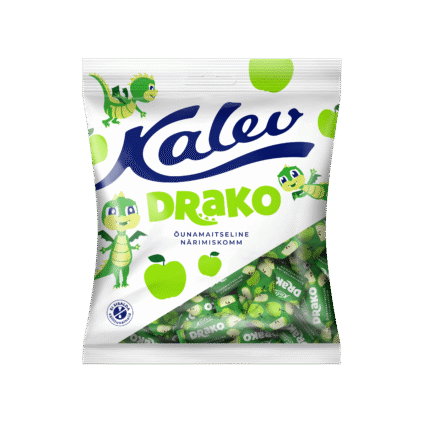 Kalev Drako жевательные конфеты с яблочным вкусом 110г x 27