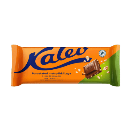 Kalev milk chocolate with crushed hazelnuts 190g x 9