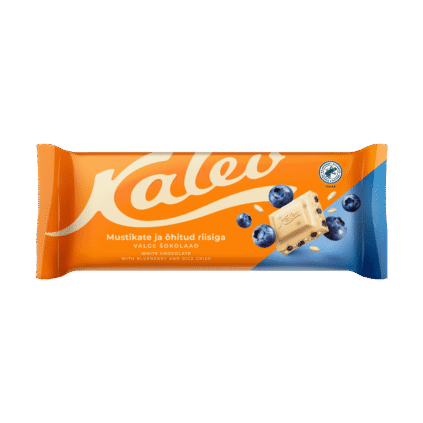 Kalev белый шоколад с воздушным рисом и черникой 190г x 9