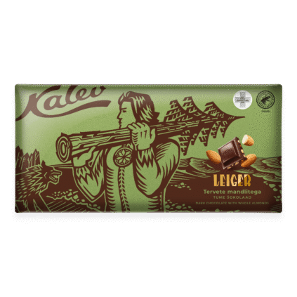 Kalev Leiger темный шоколад с цельным миндалем 270г x 9