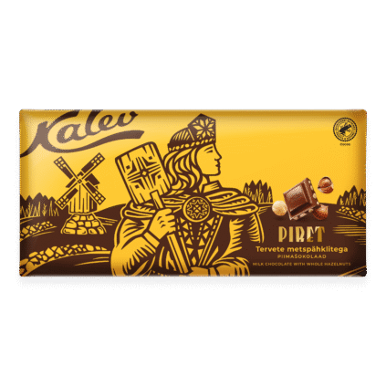 Kalev Piret молочный шоколад с цельными лесными орехами 270г x 9
