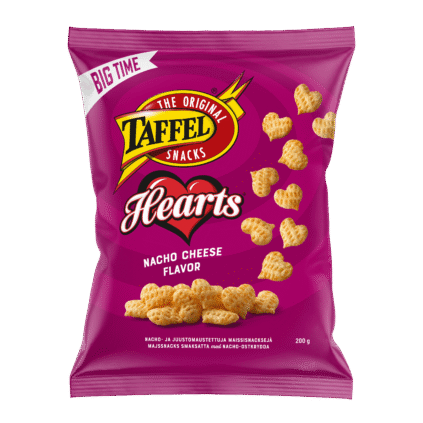 Taffel Hearts nacho-juustumaitselised maisisnäkid 200g x 15