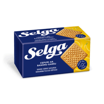 Selga banaanimaitselised vormiküpsised 180g x 48