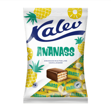 Kalev Ananass вафельные конфеты со вкусом ананаса 150г x 15