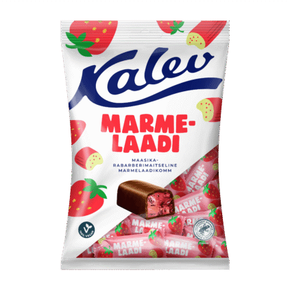 Kalev мармеладные конфет с клубнично-ревеневым вкусом 175г x 21