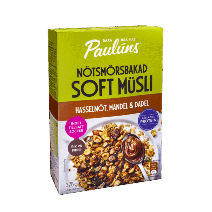 Мюсли Paulúns с лесными орехами, миндалём и финиками 375г x 8