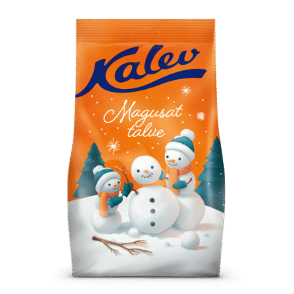 Tootepilt tootele Kalev kommikott „Lumememmed ehitavad lumememme” 650g x 8