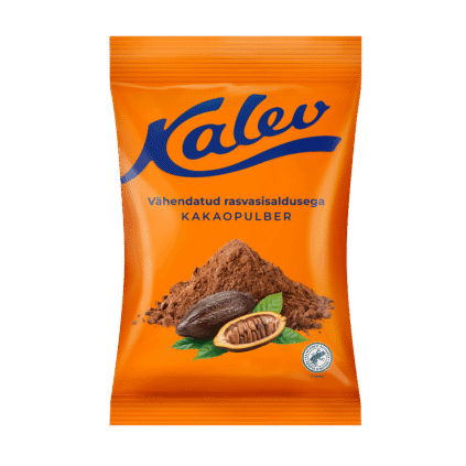 Tootepilt tootele Kalev vähendatud rasvasisaldusega kakaopulber 150g x 8