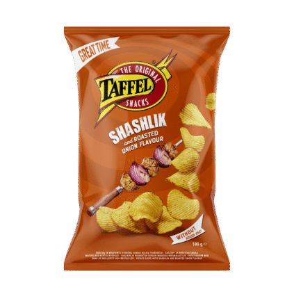 Taffel Šašlõki ja röstitud sibula maitselised kartulikrõpsud 180g x 18