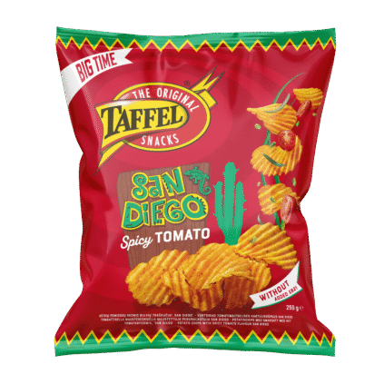 Tootepilt tootele Taffel San Diego vürtsika tomati maitselised kartulilaastud 250g x 12