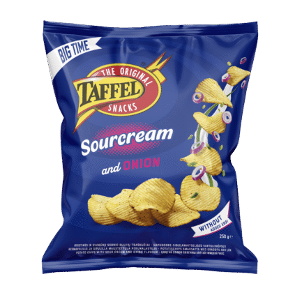 Tootepilt tootele Taffel hapukoore-sibulamaitselised kartulilaastud 250g x 12